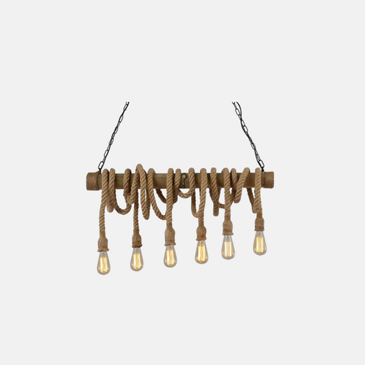 Landhausstil Pendelleuchte LED Bambus Esszimmer