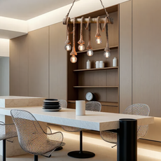 Landhausstil Pendelleuchte LED Bambus Esszimmer