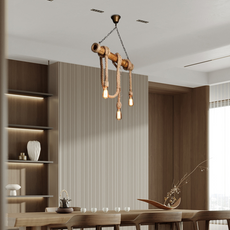 Landhausstil Pendelleuchte LED Bambus Esszimmer
