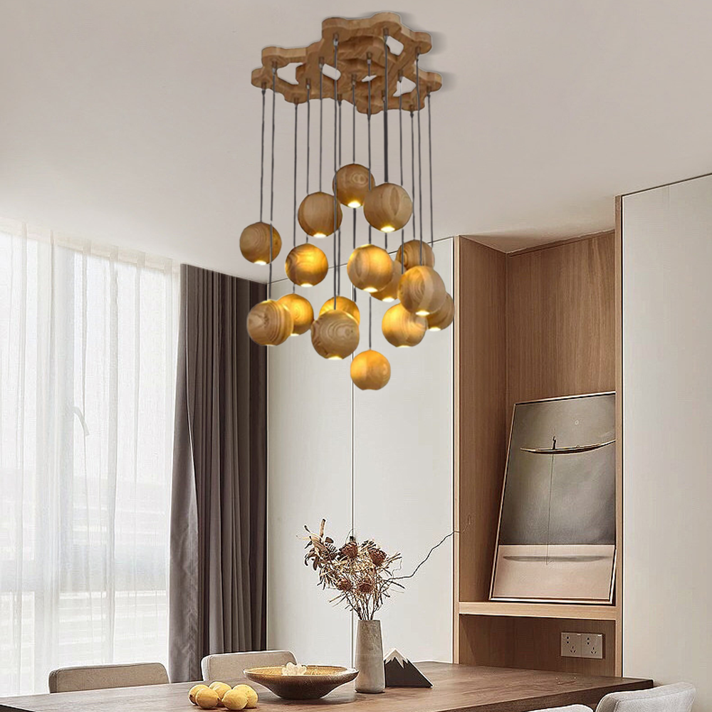 Moderne Pendelleuchte LED KugelWalnuss Wohn/Schlaf/Esszimmer