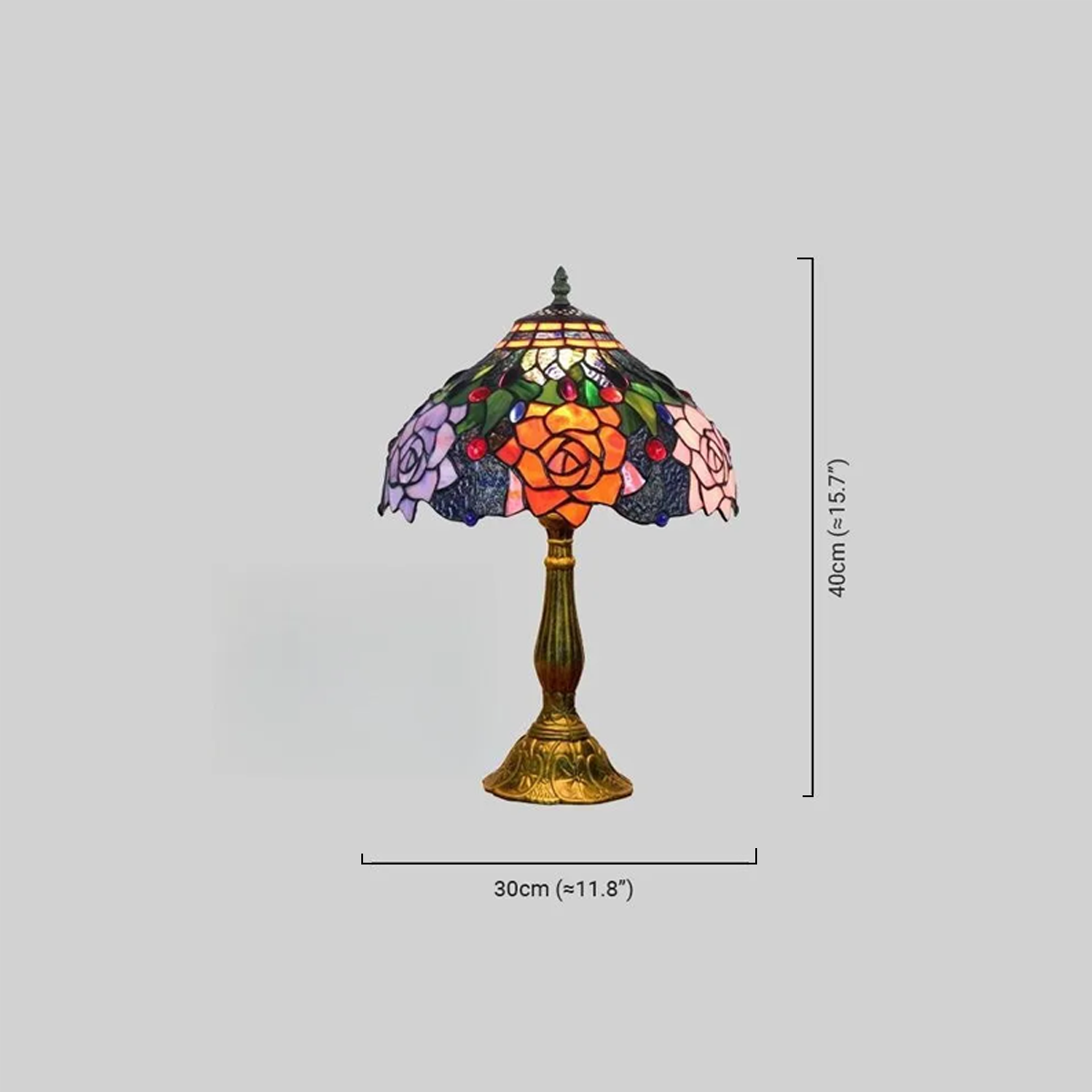 Art Deco Tischlampe Multicolor Metall Glas Kuppel Schlafzimmer