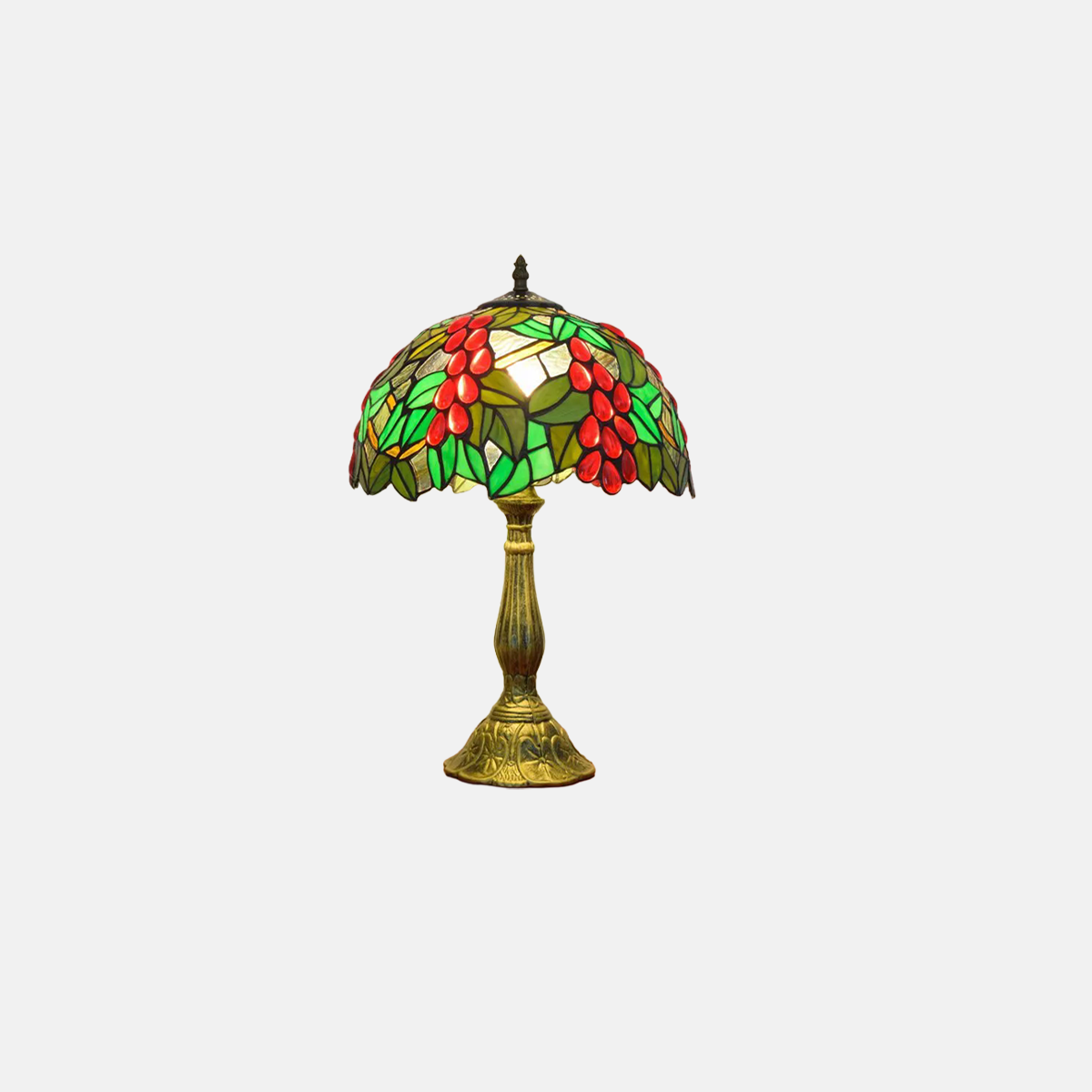Art Deco Tischlampe Multicolor Metall Glas Kuppel Schlafzimmer