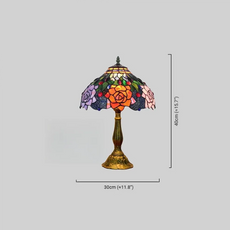 Art Deco Tischlampe Multicolor Metall Glas Kuppel Schlafzimmer