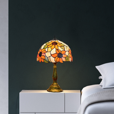 Art Deco Tischlampe Multicolor Metall Glas Kuppel Schlafzimmer