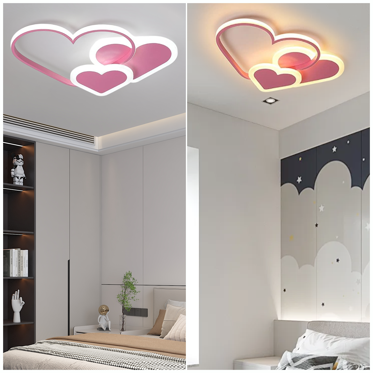Rose Deckenleuchte geeignet für Schlafzimmer.