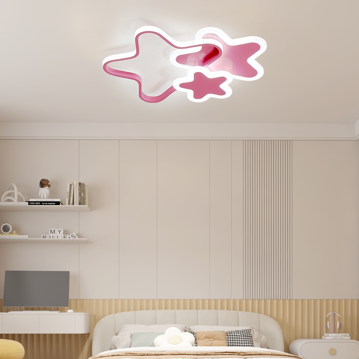 Rose Deckenleuchte geeignet für Schlafzimmer.