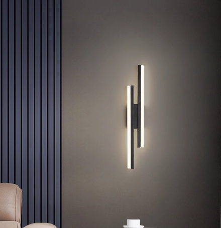 Modern Wandleuchte Metall/Acryl Schwarz Schlafzimmer