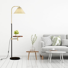 Moderne Stehlampe LED Kappenförmig Metall Beige Wohnzimmer