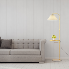 Moderne Stehlampe LED Kappenförmig Metall Beige Wohnzimmer