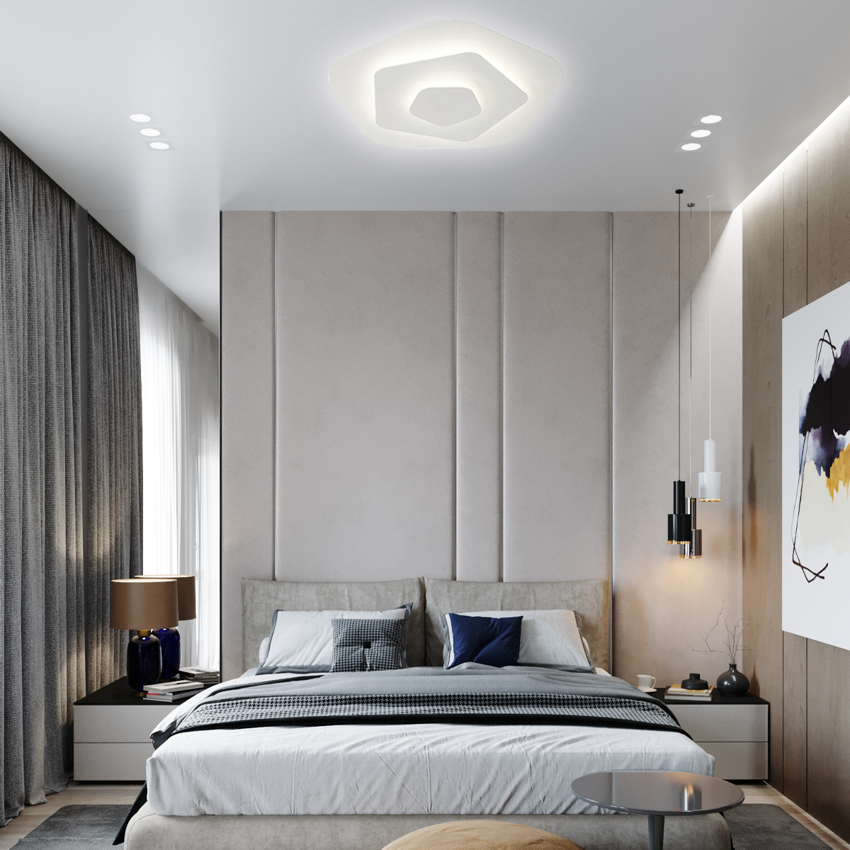 Nordic Deckenleuchte LED Acryl Weiß -C-Kühles Licht