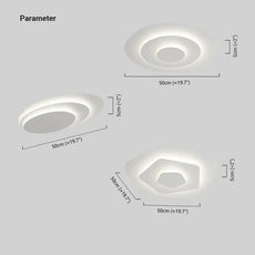 Maßzeichnung der nordic Deckenleuchte LED Acryl Weiß 