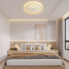 Nordic Deckenleuchte LED Acryl Weiß -A-Dimmbar-Schlafzimmer