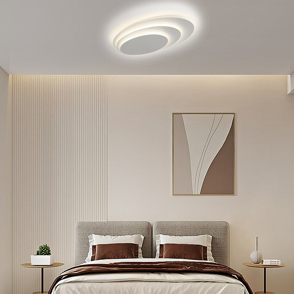 Nordic Deckenleuchte LED Acryl Weiß -B-Kühles Licht-Schlafzimmer