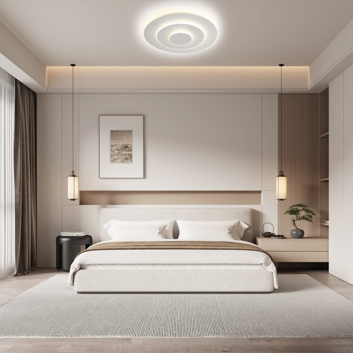 Nordic Deckenleuchte LED Acryl Weiß -A-Kühles Licht-schlafzimemer