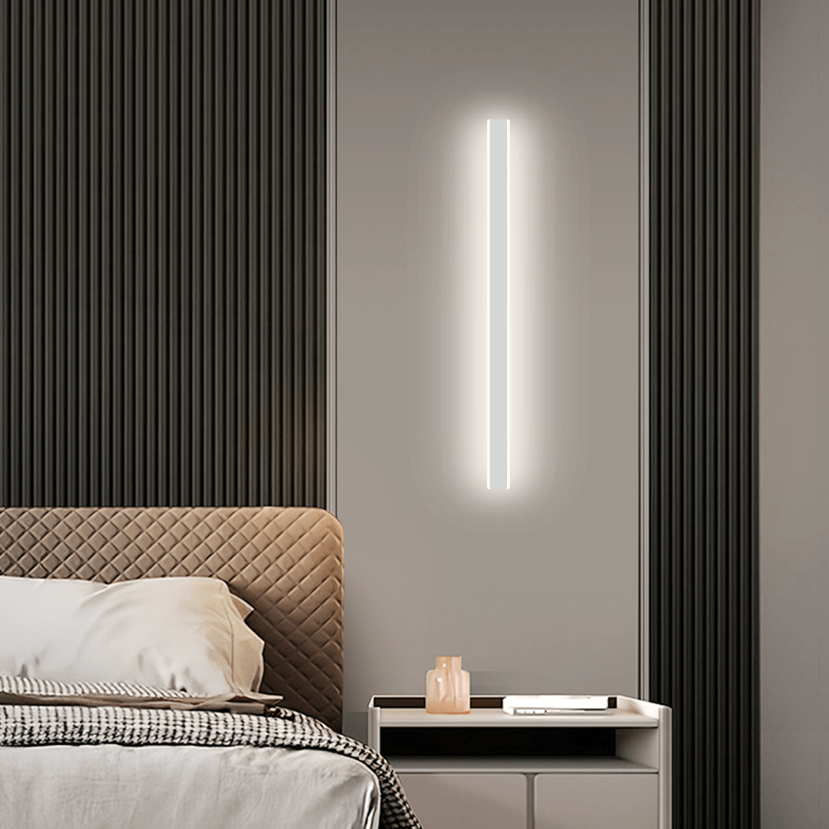 Minimalistische Wandleuchte LED Linear Metall Schwarz/Gold Schlafzimmer/Wohnzimmer