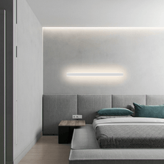 Minimalistische Wandleuchte LED Linear Metall Schwarz/Gold Schlafzimmer/Wohnzimmer