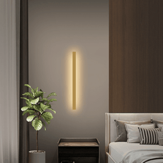 Minimalistische Wandleuchte LED Linear Metall Schwarz/Gold Schlafzimmer/Wohnzimmer