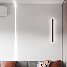 Minimalistische Wandleuchte LED Linear Metall Schwarz/Gold Schlafzimmer/Wohnzimmer