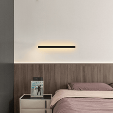 Minimalistische Wandleuchte LED Linear Metall Schwarz/Gold Schlafzimmer/Wohnzimmer