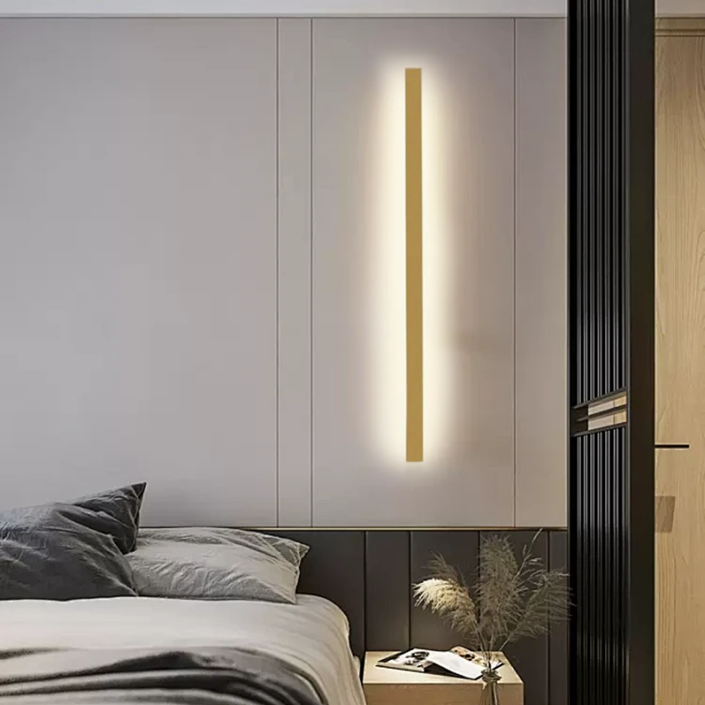 Minimalistische Wandleuchte LED Linear Metall Schwarz/Gold Schlafzimmer/Wohnzimmer
