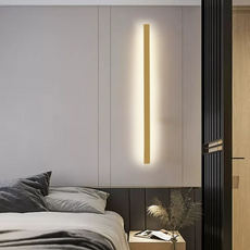 Minimalistische Wandleuchte LED Linear Metall Schwarz/Gold Schlafzimmer/Wohnzimmer