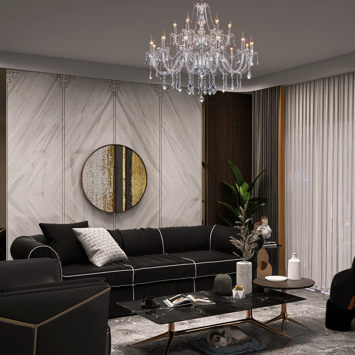 Royal Kronleuchter LED Kerzenform Klar Glas Wohn/Esszimmer