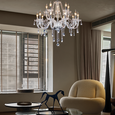 Royal Kronleuchter LED Kerzenform Klar Glas Wohn/Esszimmer