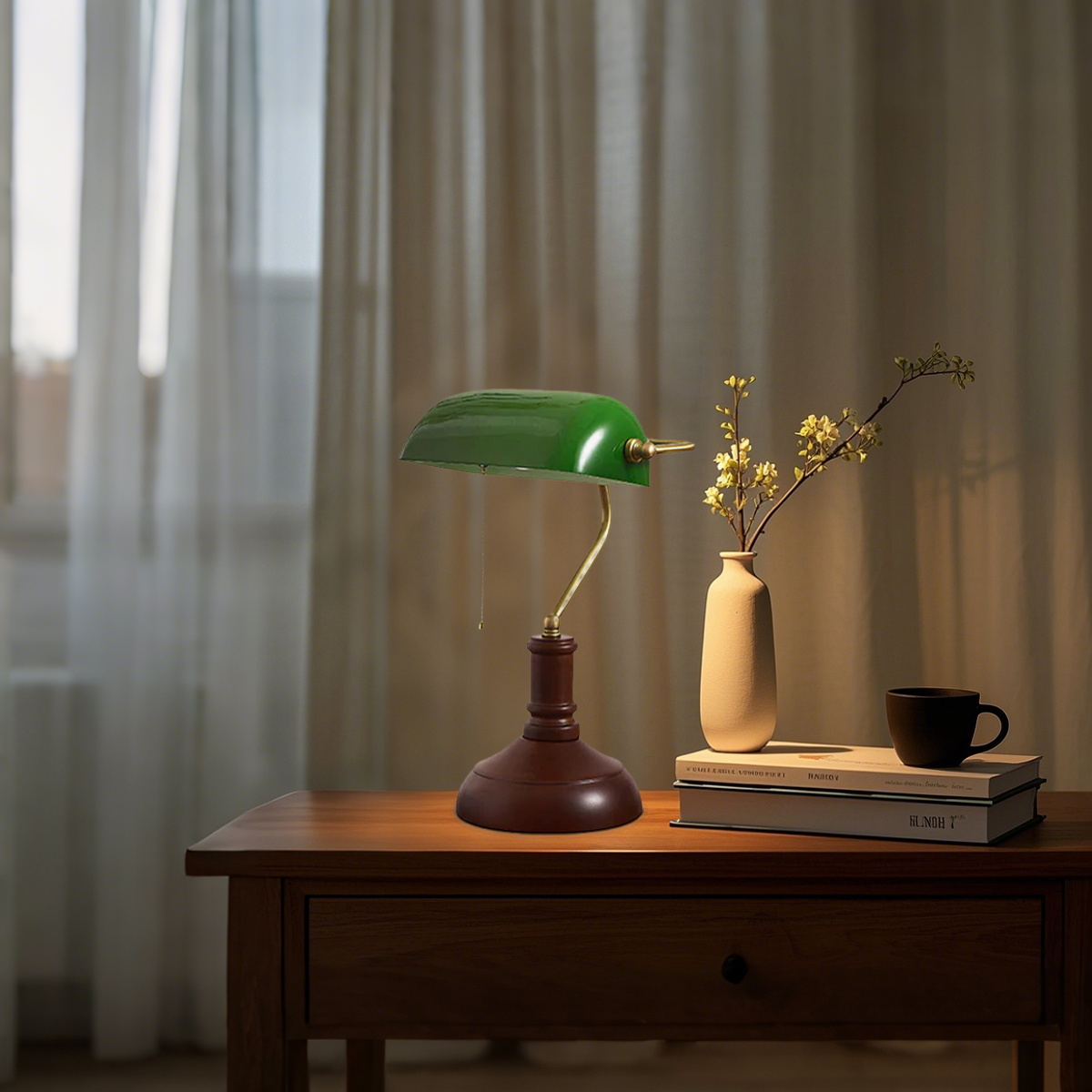  Retro Tischlampe LED Metall/Glas Grün Wohn/Schlafzimmer