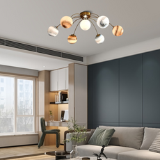 Art Deco Deckenleuchte LED Metall Röntgen Planet Wohnzimmer