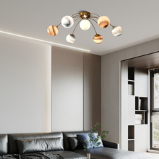 Art Deco Deckenleuchte LED Metall Röntgen Planet Wohnzimmer