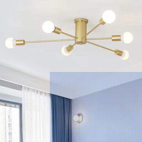 Modern Deckenleuchte Metall/Glas Schwarz Schlafzimmer