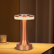 Modern Tischlampe LED Metall Pilz Rose Gold Silber Wohnzimmer