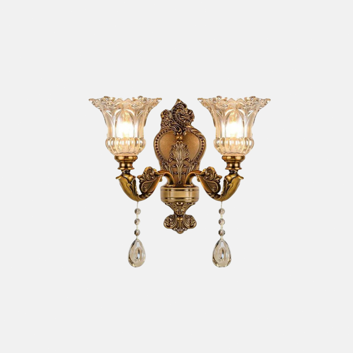 Royal Wandlampe LED Blumen Gold Metall Wohnzimmer