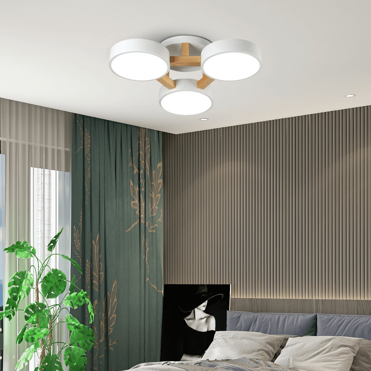 Minimalistische Deckenleuchte LED Rund Metall -Weiß-Bietet eine komfortable und angenehme Beleuchtung