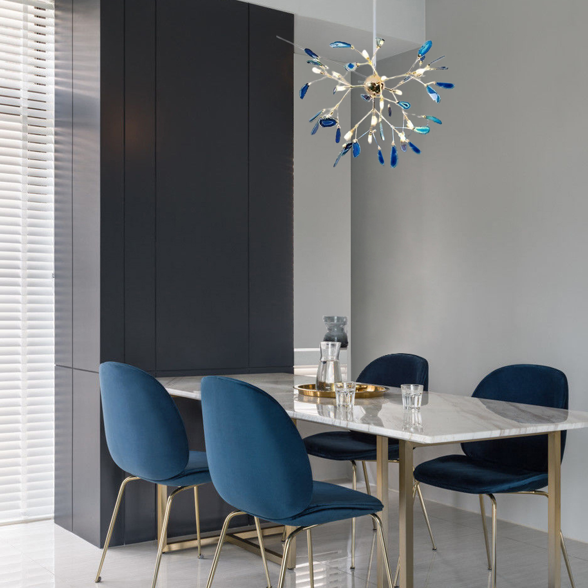Art Deco Pendelleuchte LED Bunt Metall Schlaf/Esszimmer