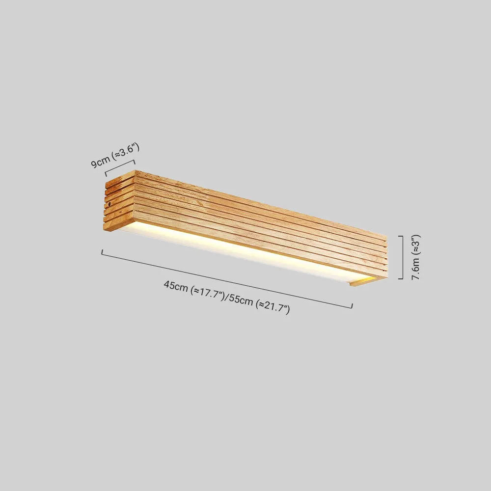 Minimalistisch Wandlampe/Spiegelleuchte LED Linear Holz Schlafzimmer 