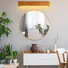 Minimalistisch Wandlampe/Spiegelleuchte LED Linear Holz Schlafzimmer 