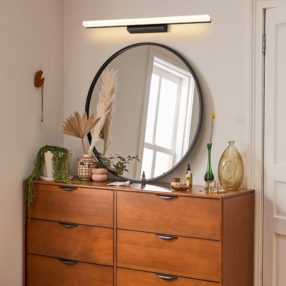 Modern Wandleuchte Spiegelleuchte LED Linear Schwarz Metall Badezimmer