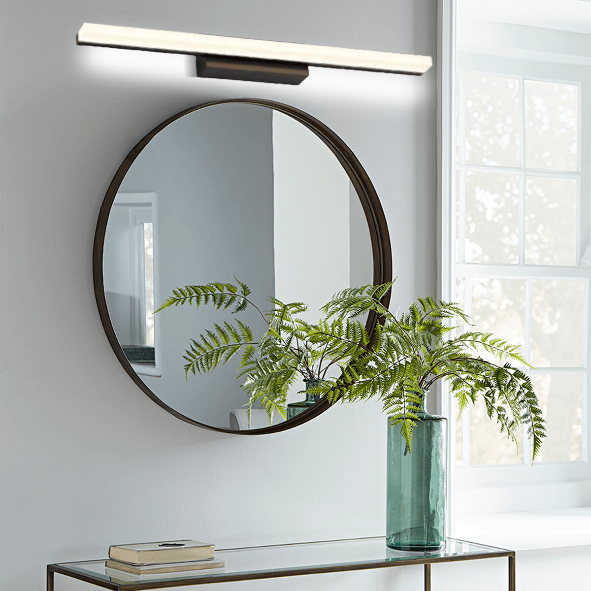 Modern Wandleuchte Spiegelleuchte LED Linear Schwarz Metall Badezimmer