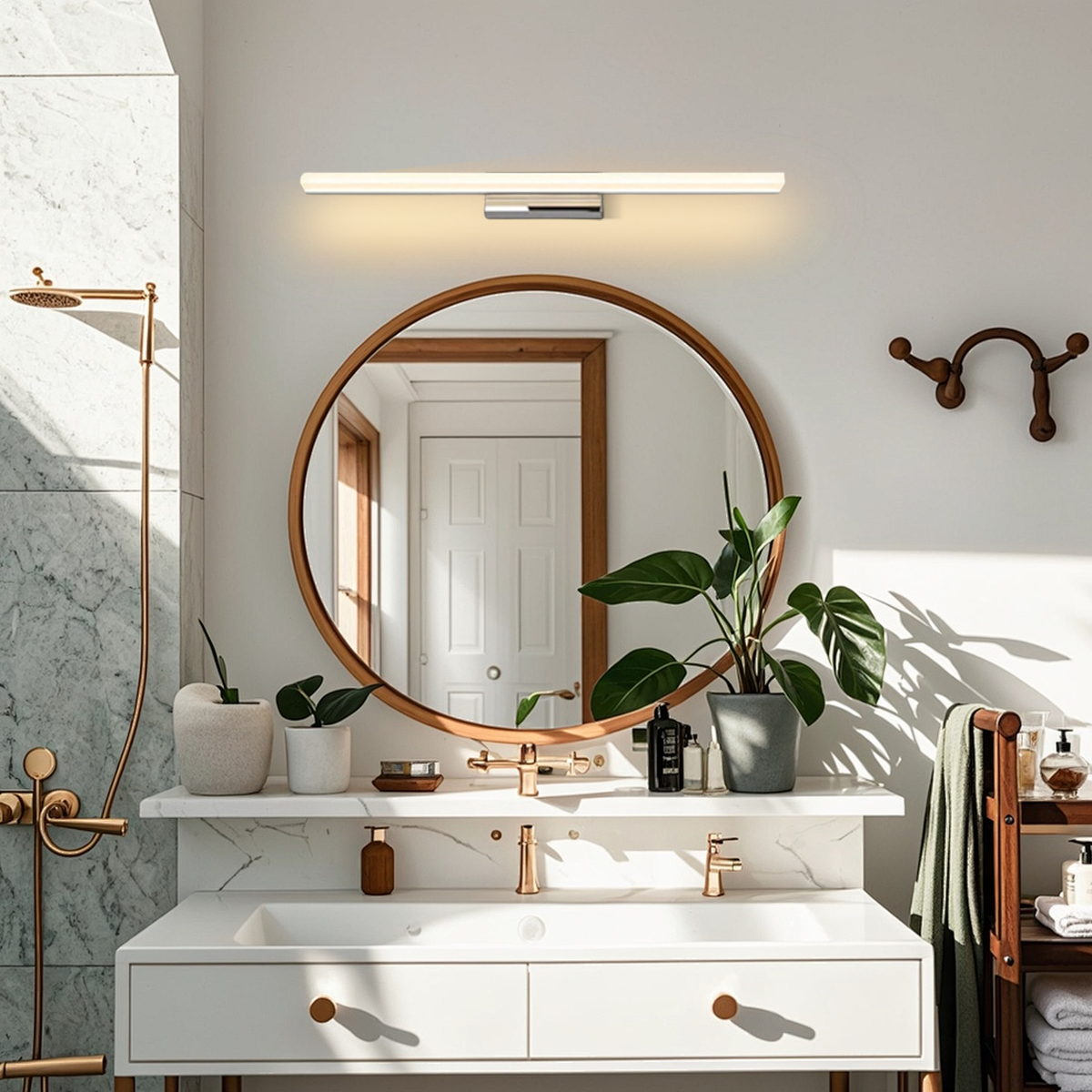 Modern Wandleuchte Spiegelleuchte LED Linear Schwarz Metall Badezimmer