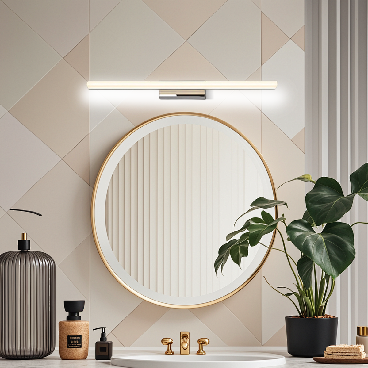 Modern Wandleuchte Spiegelleuchte LED Linear Schwarz Metall Badezimmer
