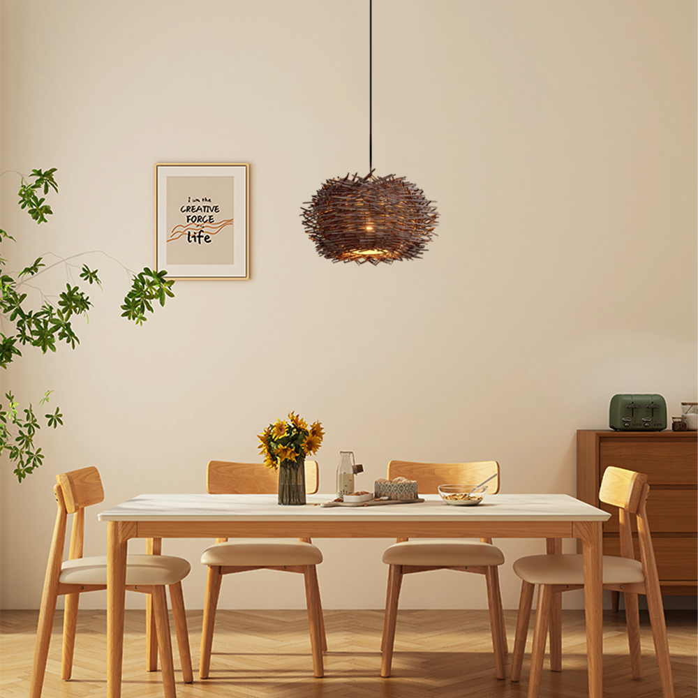 Moderne LED-Pendelleuchte braun  -über dem Esstisch Ø30cm für gemütliche Beleuchtung