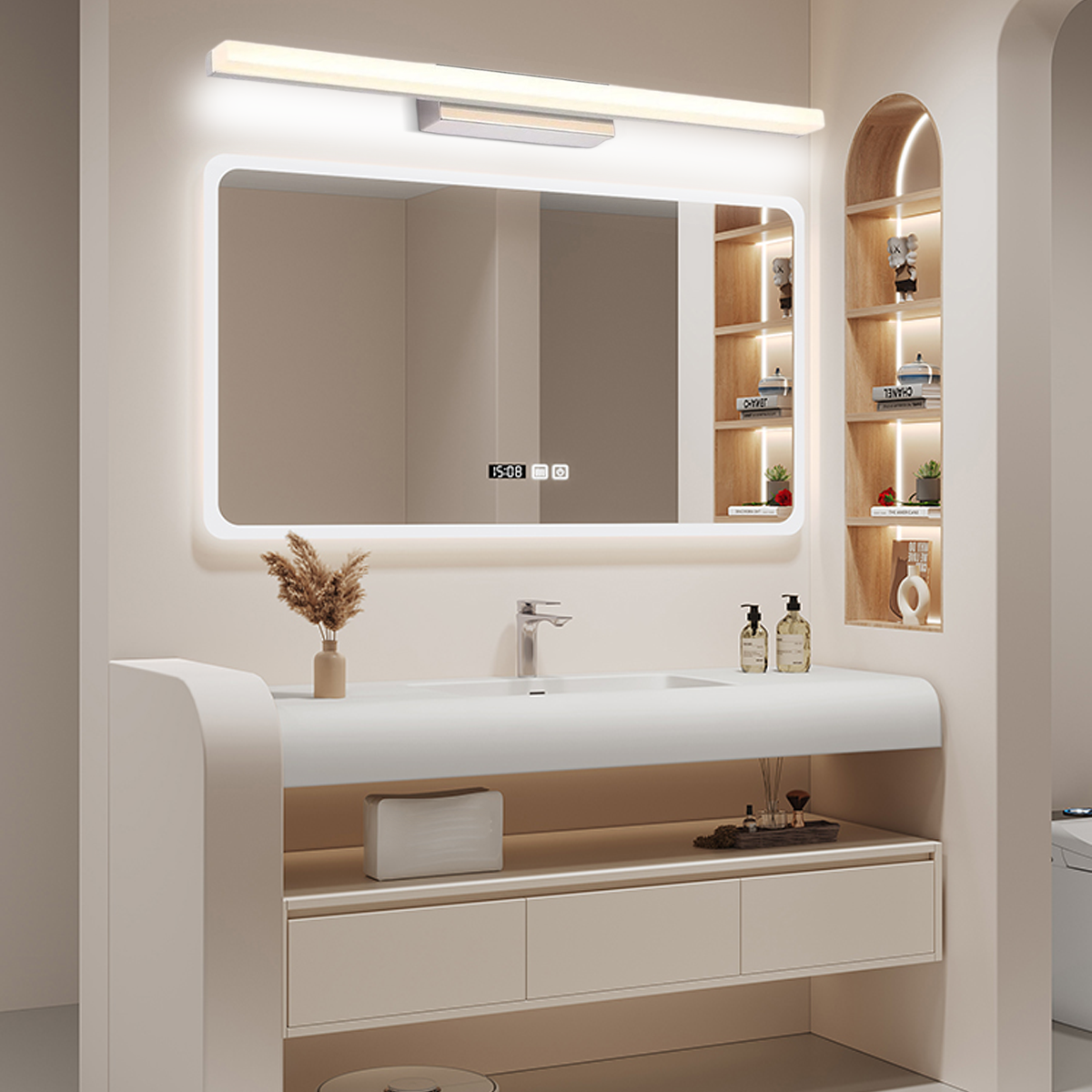 Modern Wandleuchte Spiegelleuchte LED Linear Schwarz Metall Badezimmer