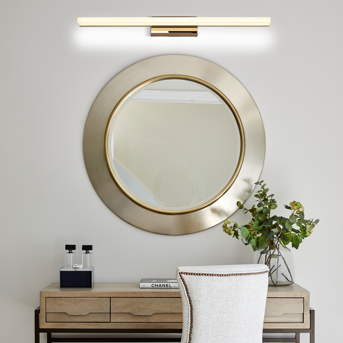 Modern Wandleuchte Spiegelleuchte LED Linear Schwarz Metall Badezimmer