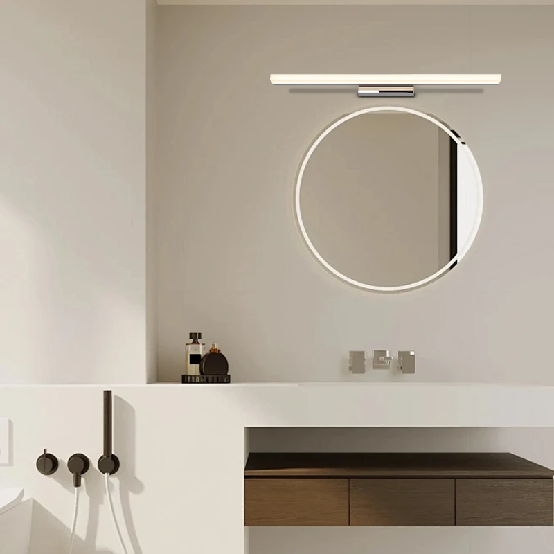 Modern Wandleuchte Spiegelleuchte LED Linear Schwarz Metall Badezimmer