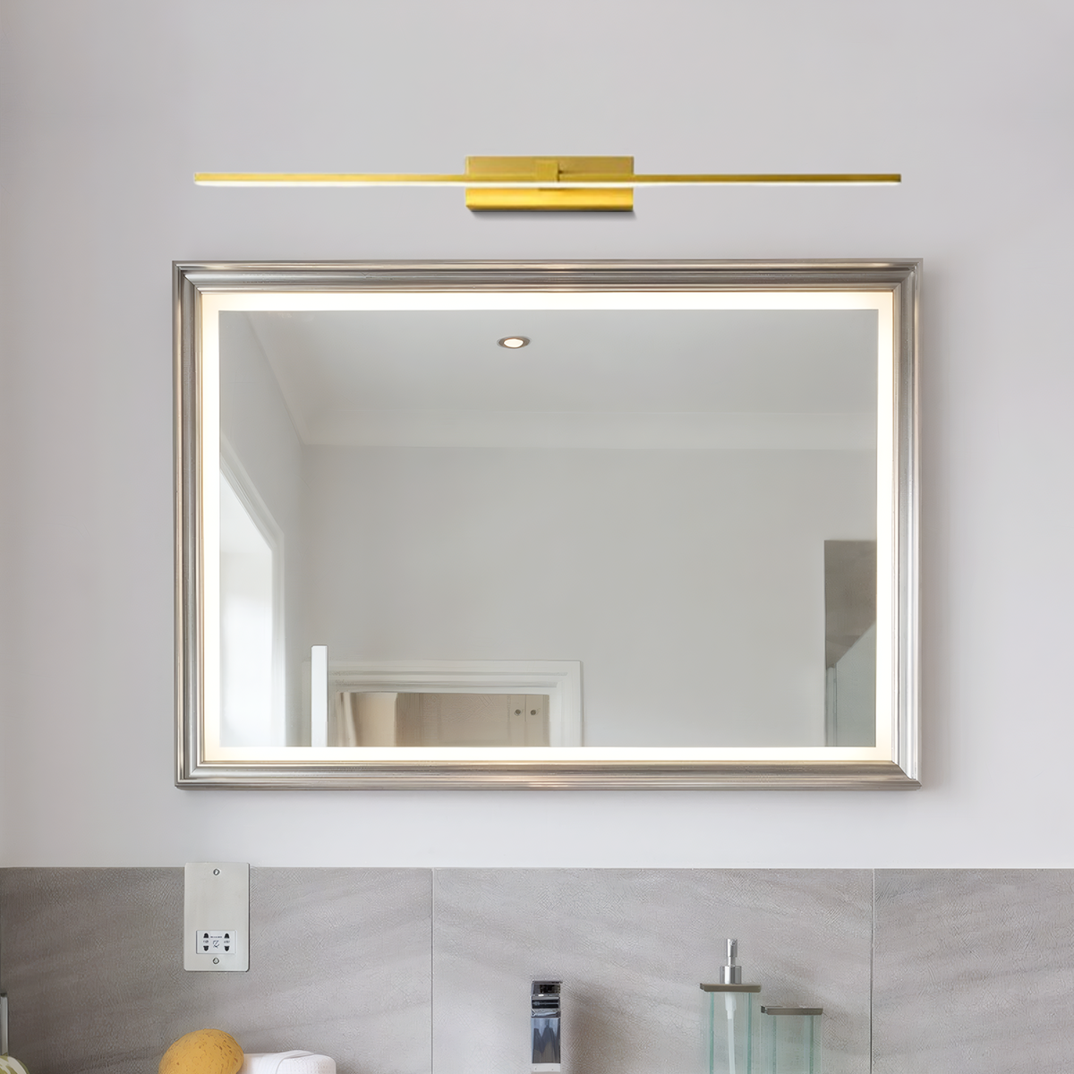 Modern Spiegelleuchte LED Metall/Acryl Gold Badezimmer