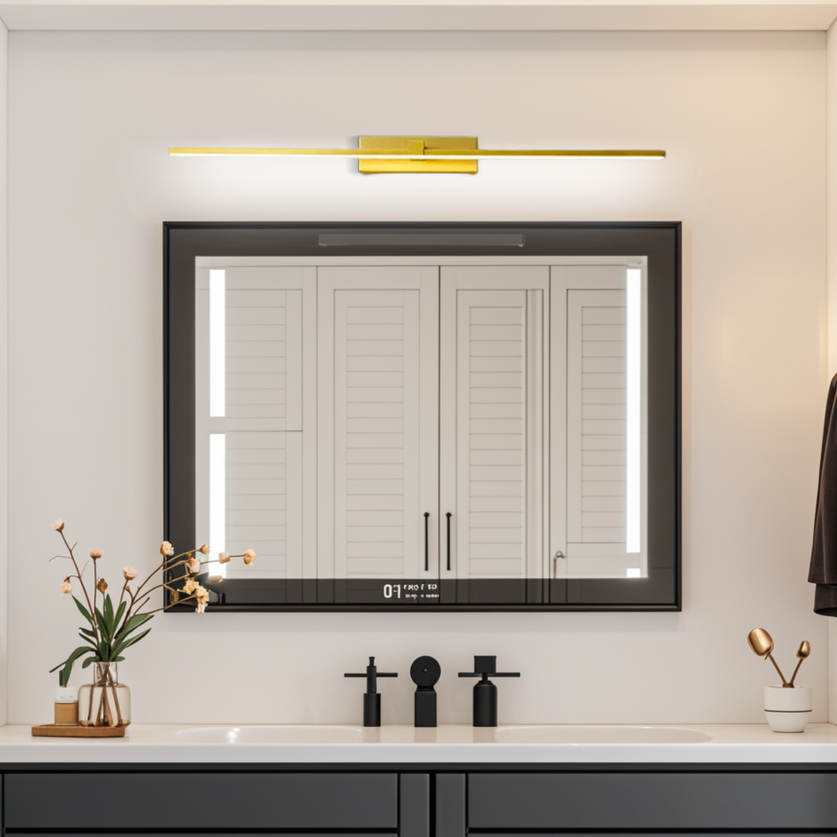 Modern Spiegelleuchte LED Metall/Acryl Gold Badezimmer