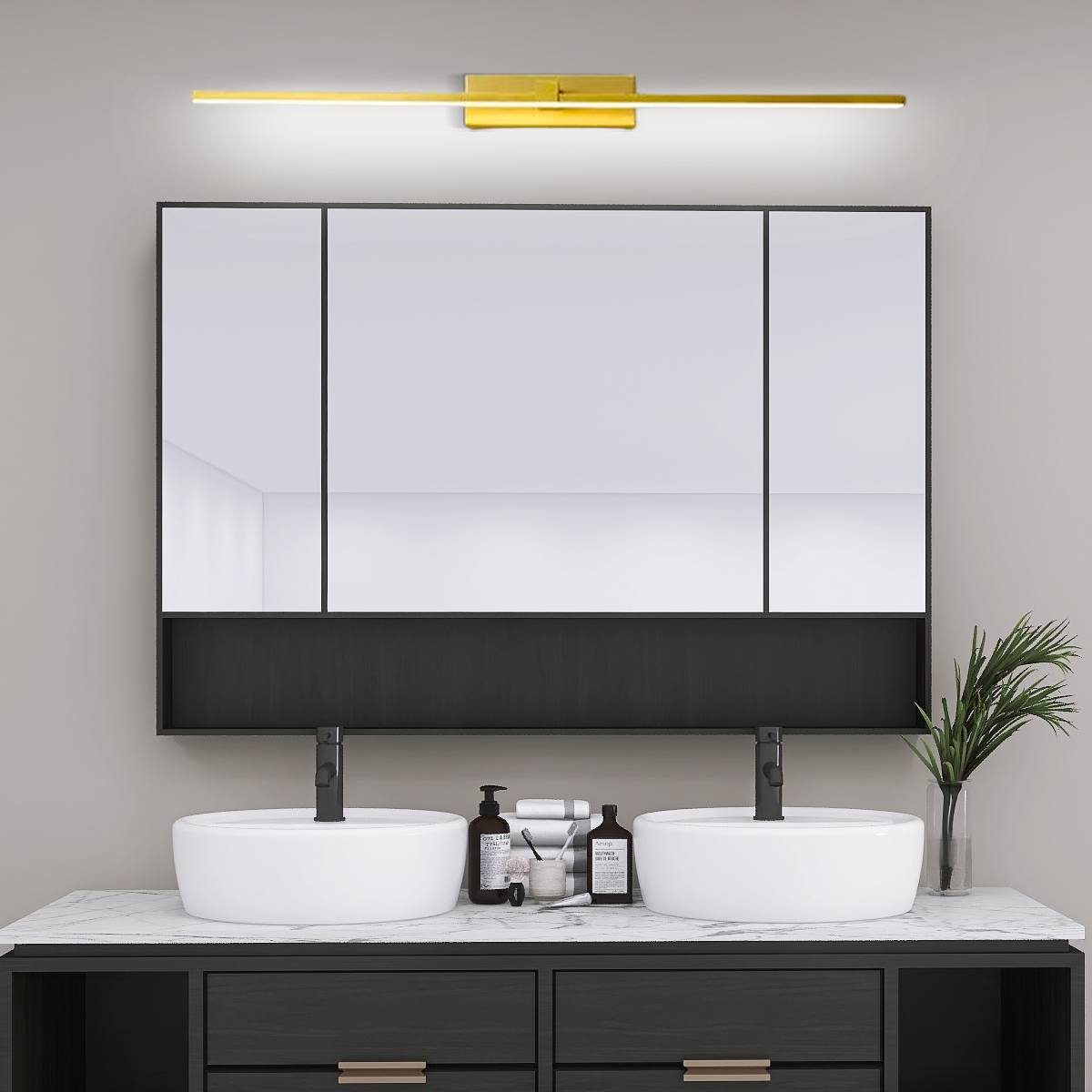 Modern Spiegelleuchte LED Metall/Acryl Gold Badezimmer