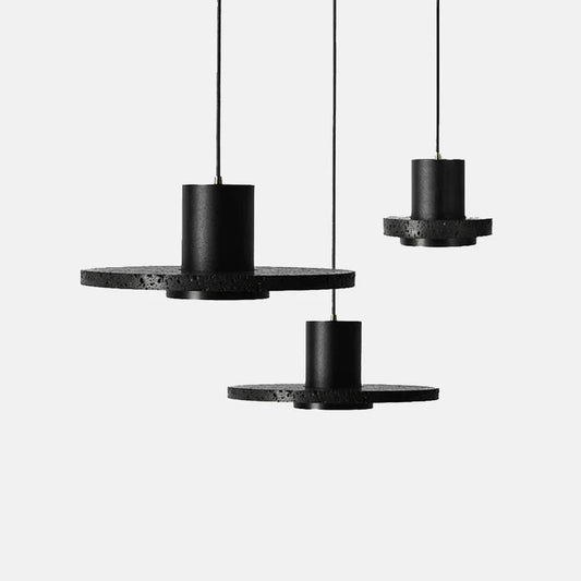 Modern Pendelleuchte Stein Schwarz Esszimmer