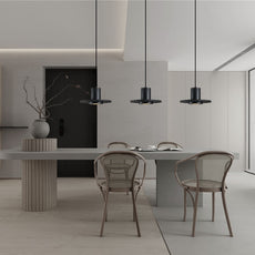 Modern Pendelleuchte Stein Schwarz Esszimmer